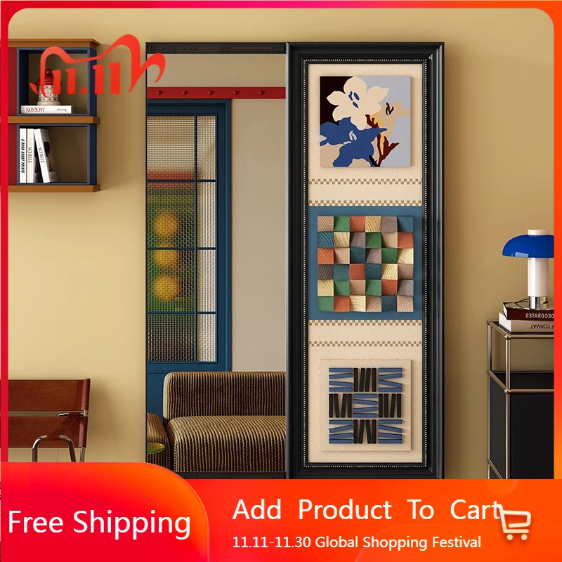 

Винтажное настенное зеркало, подвесное современное эстетическое роскошное зеркало для спальни, деревянное квадратное садовое палочка Spiegel, украшения для гостиной