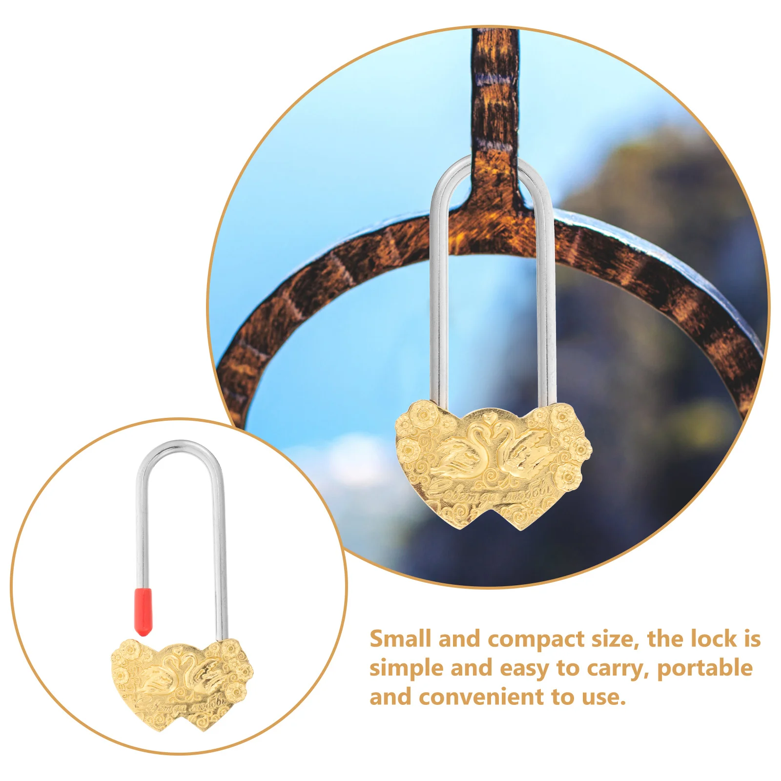 

Metal Decorative Wish Padlock Compact Vintage Lock for Lovers Wedding Travel Anniversary Tool Chest