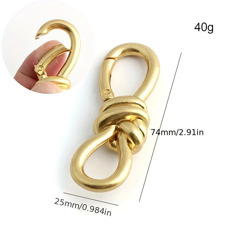 女性のトートバッグメタルツイストノットスプリングリングロブスターバックルショルダーバッグ靴服ノット装飾キーホルダー