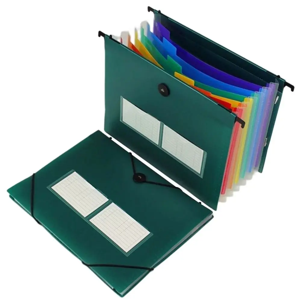 

Transparent Envelopes Expanding File Folder Plastic B5 Hanging File Folders Multi Page with Multi-Color Tabs