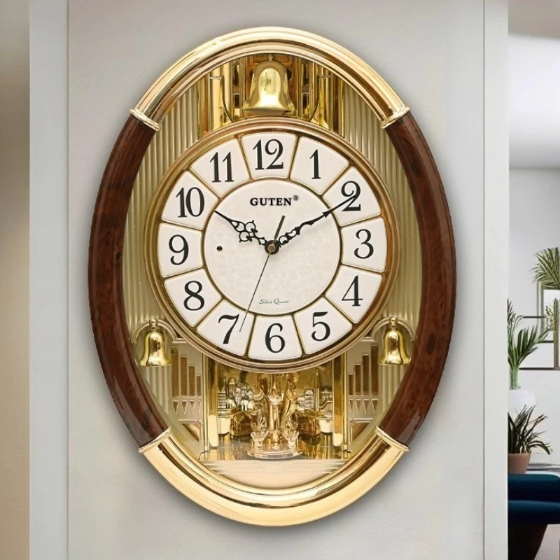

Retro Living Room Wall Clock European Style Restaurant Digital Clock Mural Watch Corridor Mute Wall Clock Home Decor Items