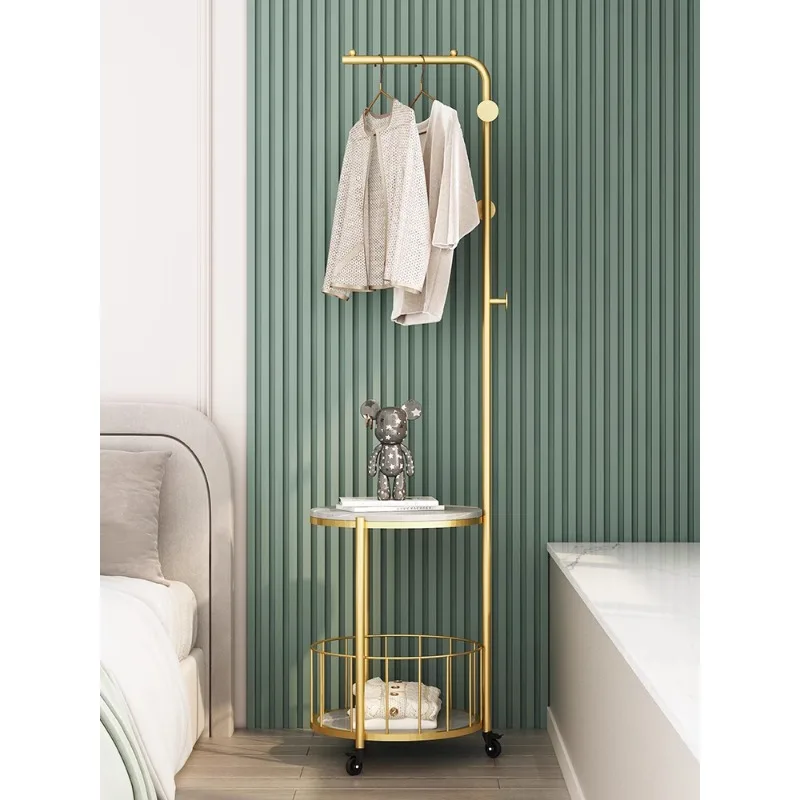 

Wheeled and Movable Bedroom Hanger, Simple Floor to Ceiling, Household Clothing Storage Rack, Multifunctional Rack