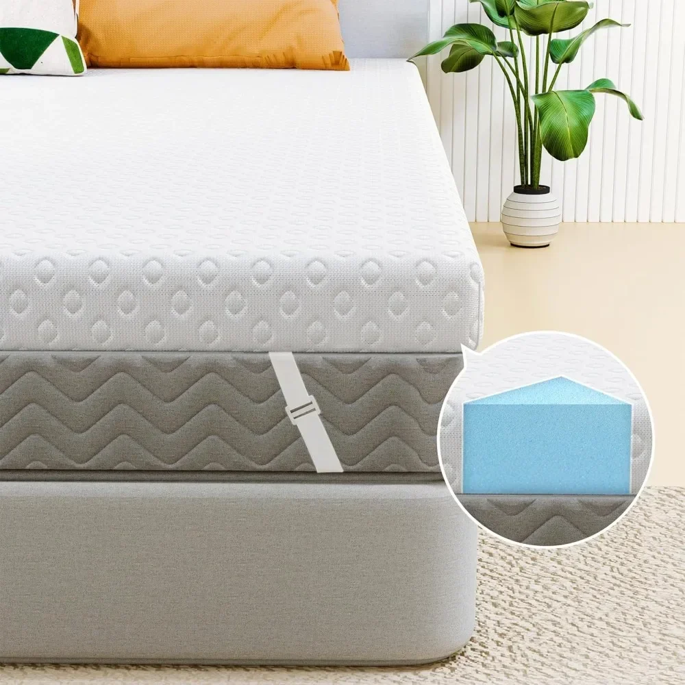 Memory Foam Mattress Topper Queen Size, AprLeaf 3 Inch Cooling Mattress Topper with Removable Cover,Medium Firm Mattress Topper