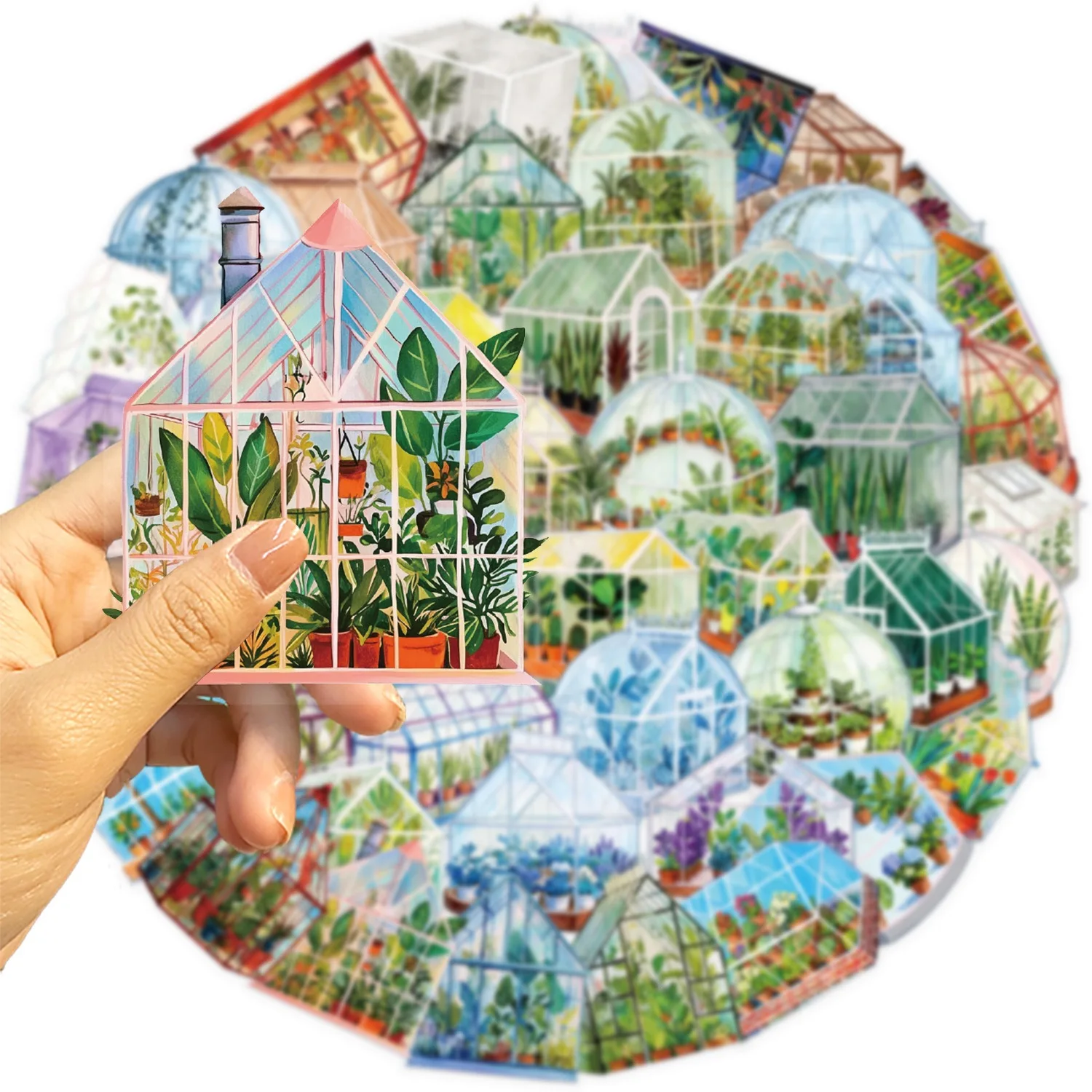 10/50 Stück Garten-Thema Gewächshaus Transparente PET-Blumenaufkleber DIY-Dekoration Schüler-Schreibwaren Gepäck Handy Niedliche Aufkleber