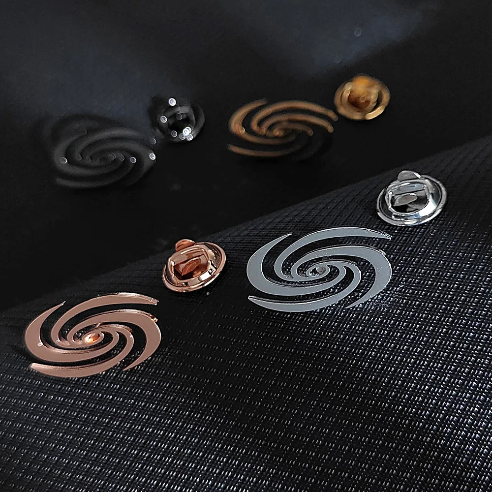 

Creative Storm Whirlpool Design Stainless Steel 18K Men's Suit Brooch, Wear in Ceremony, Business and other Scenes