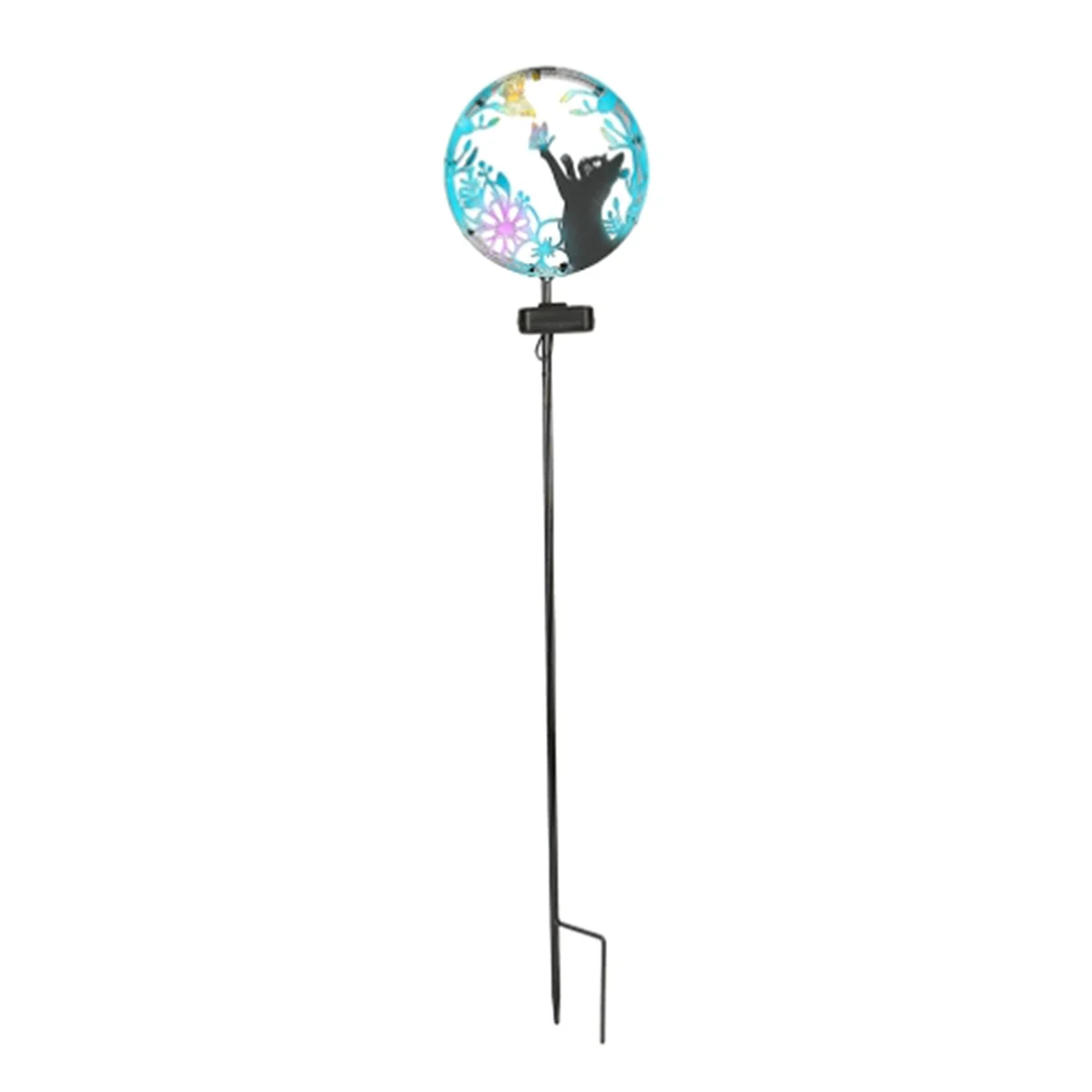 

A95I-Outdoor Solar Cat Stake Light Metal Cat Figurine with Solar Lights Garden Decor Patio Lawn