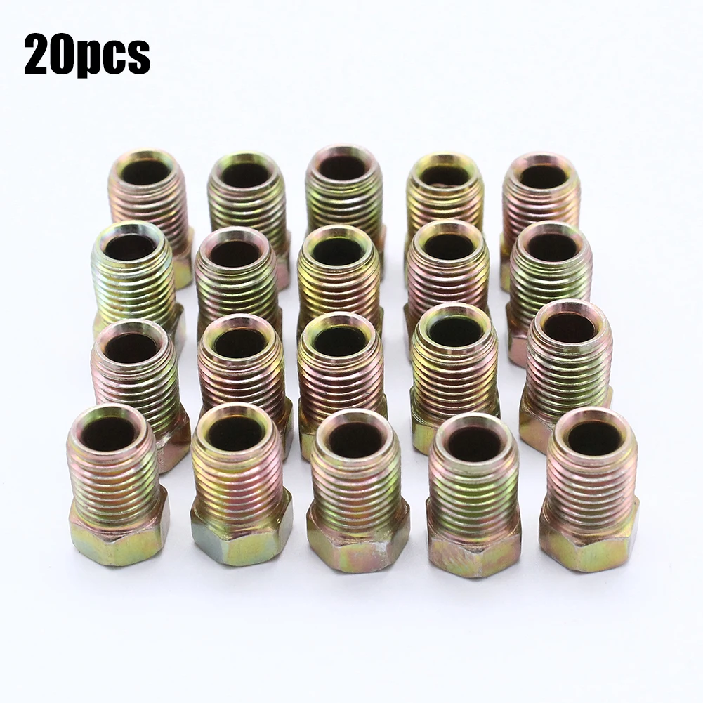 20 Pieces 3/8-24 Inverted Flare Tube Nuts Fits For 3/16 Inch Tube Brake Line Zinc Tube Nuts