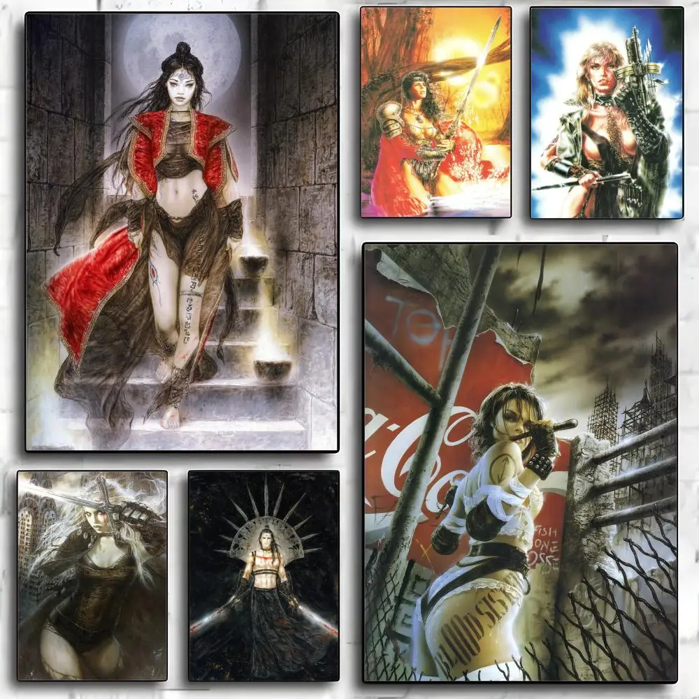 Póster de fantasía oscura de L-Luis Royo, adhesivo artístico de papel PP moderno para pared, decoración minimalista para cafetería, oficina, bar, decoración de pared del hogar, regalo