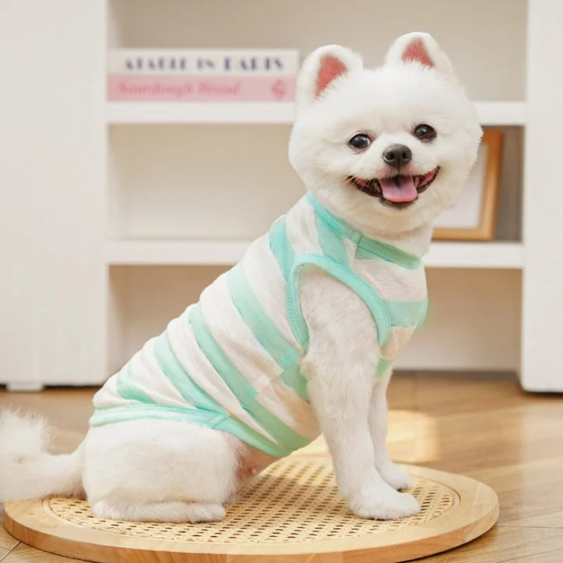 Chaleco a rayas para perro – ropa de verano suave y ligera - imagen 2