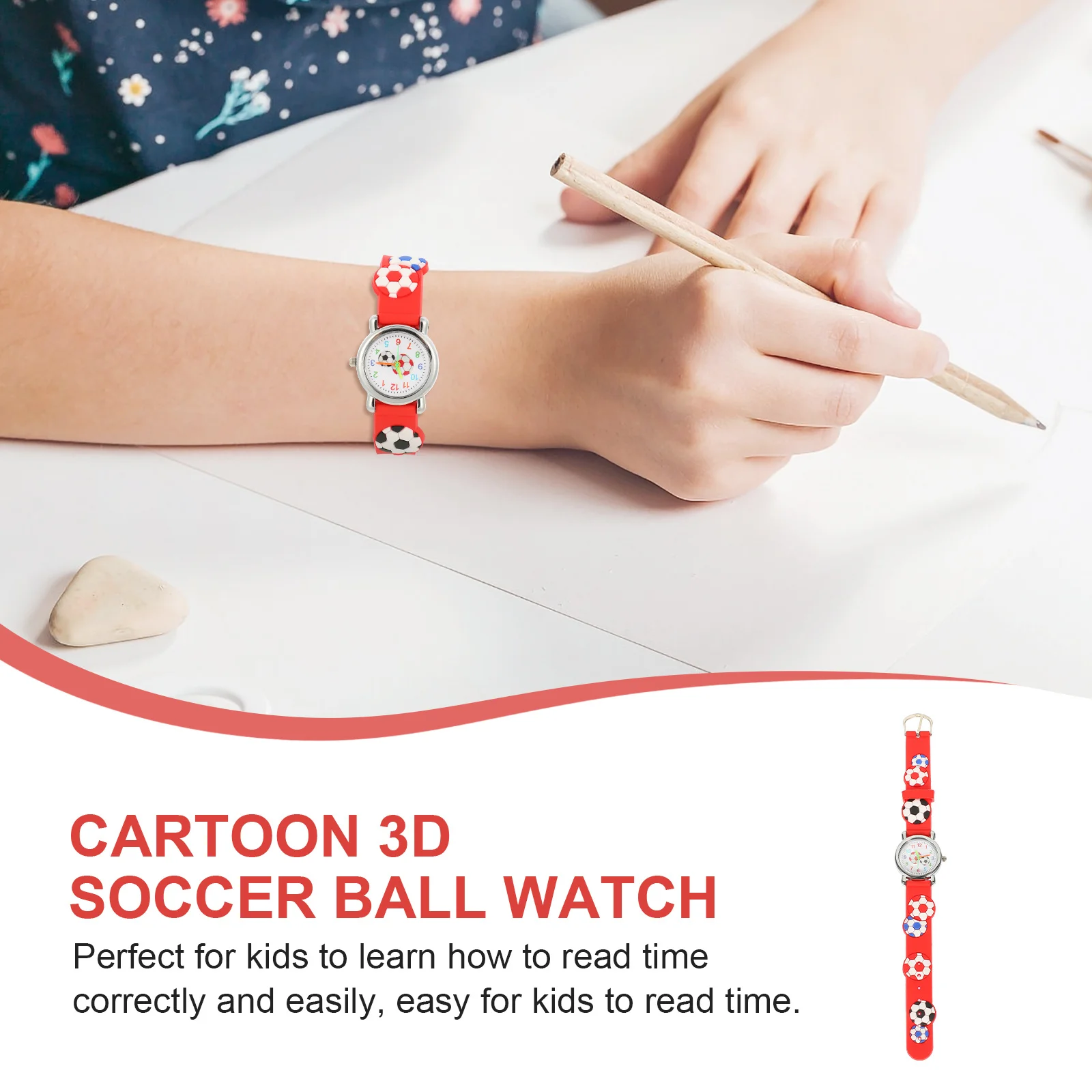 ساعة رياضية لكرة القدم بتصميم كرتوني، ساعة يد متينة للساعة كهدية عيد الميلاد #3