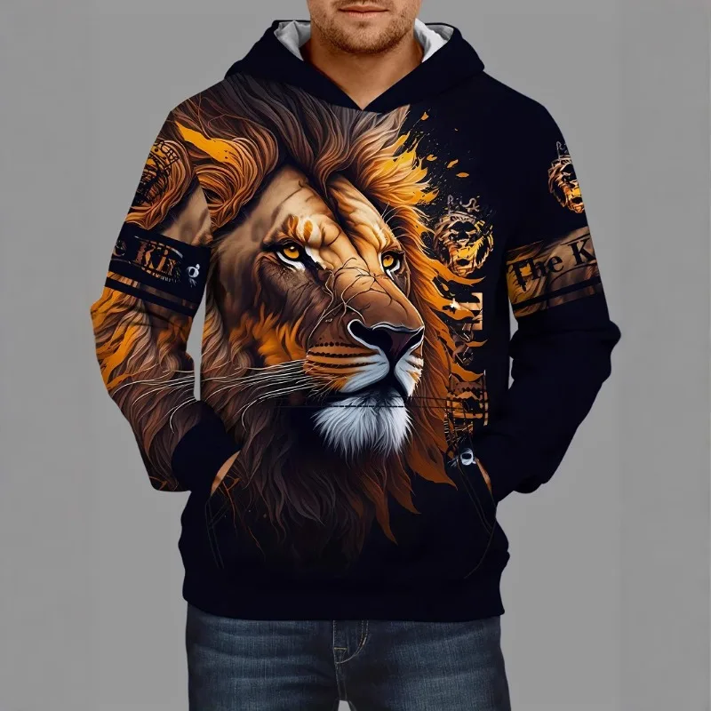 3D مطبوعة الحيوان الأسد نمط البلوز رياضي عارضة الهيب هوب وعصري الخريف الرجال والنساء البلوز