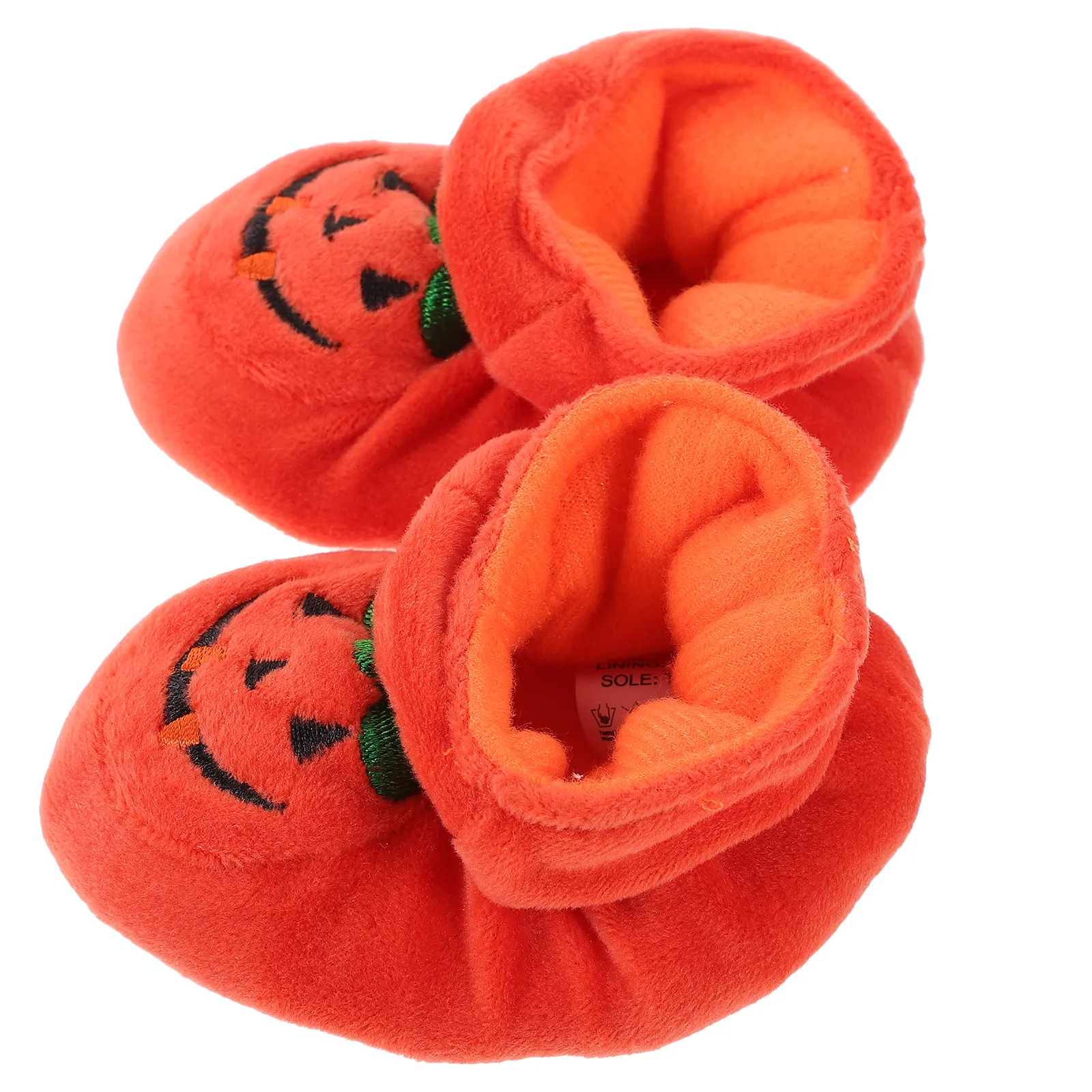 

1 Pair Non-Slip Infant 10Cm Cotton Baby Shoes For Winter Autumn Toddlers Prewalker Cute Pumpkin Design Soft Comfortable Kids
