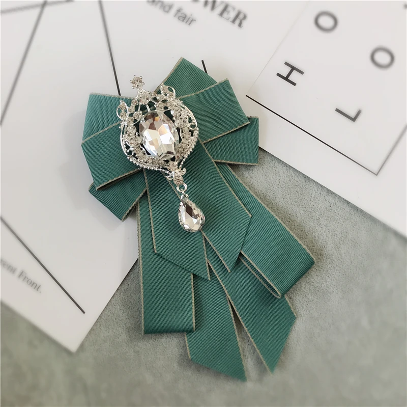 Moda grande papillon cravatta cristallo nappa nastro collare con spilla donna vintage elegante bigiotteria collare spilla rosso blu