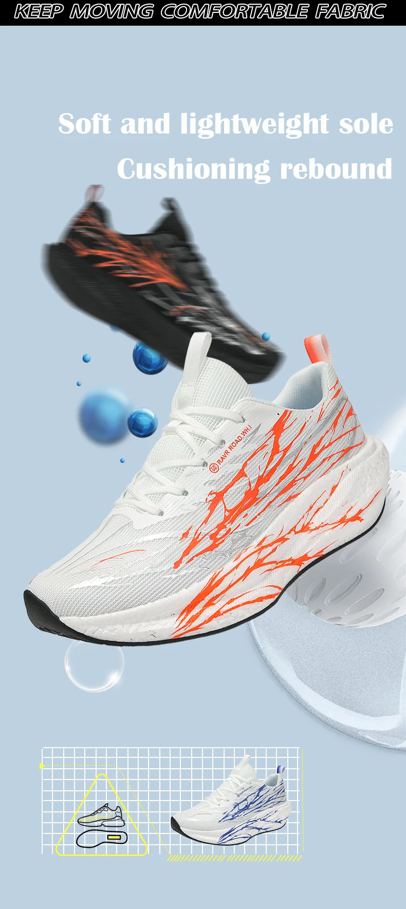 Herren-Marathon-Laufschuhe, Damen-Laufschuhe mit Carbonfaserplatte, Laufschuhe mit Carbonfaserplatte und Luftpolsterung, atmungsaktiv und leicht. – Detail 3