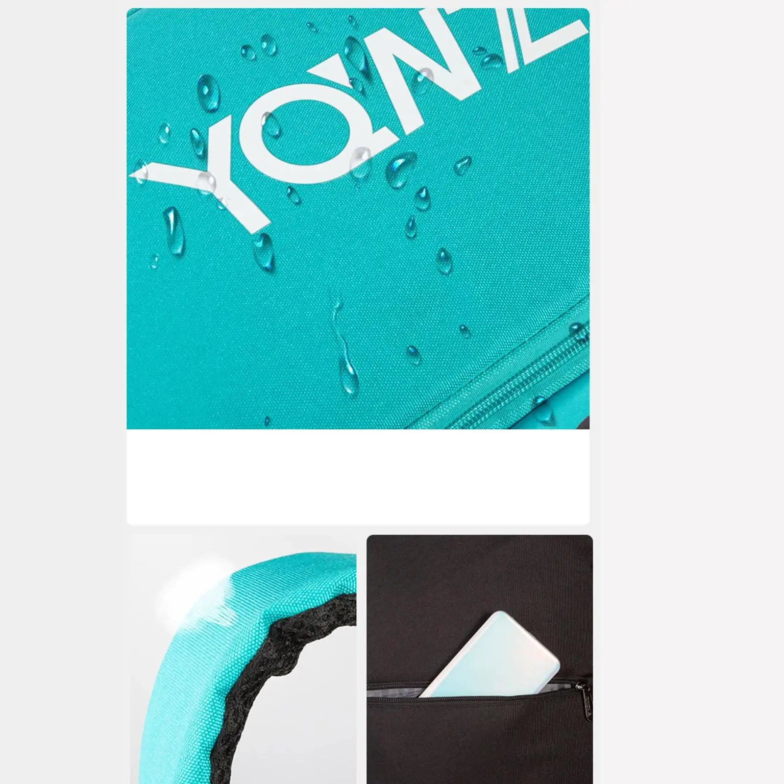 

Tennis Bag with Shoe Compartment Shoulder Bag Lightweight Badminton Backpack Green Blue Black