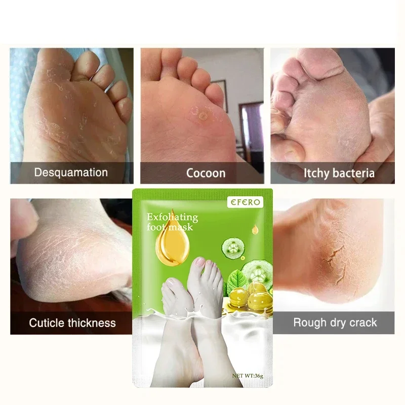 Exfoliating Foot Mask Spa Pedicure Socks Anti Drying Cracking Heel Peeling Dead Skin Remover Moisturizing Feet Olive Oil Mask