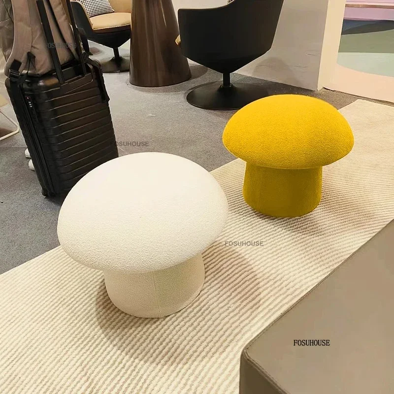 الشمال امبسوول البراز مصمم أثاث غرفة المعيشة المنزل الأحذية تغيير البراز جولة الفطر منخفضة البراز الشرفة المدخل العثمانيين