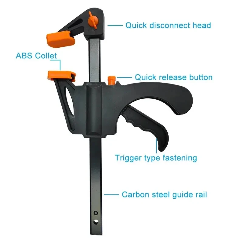 DIY Hand Woodworking Tools 4Inch Quick Ratchet Release Speed Squeeze Wood Working Work Bar Clamp Clip Kit Spreader Gadget Tool