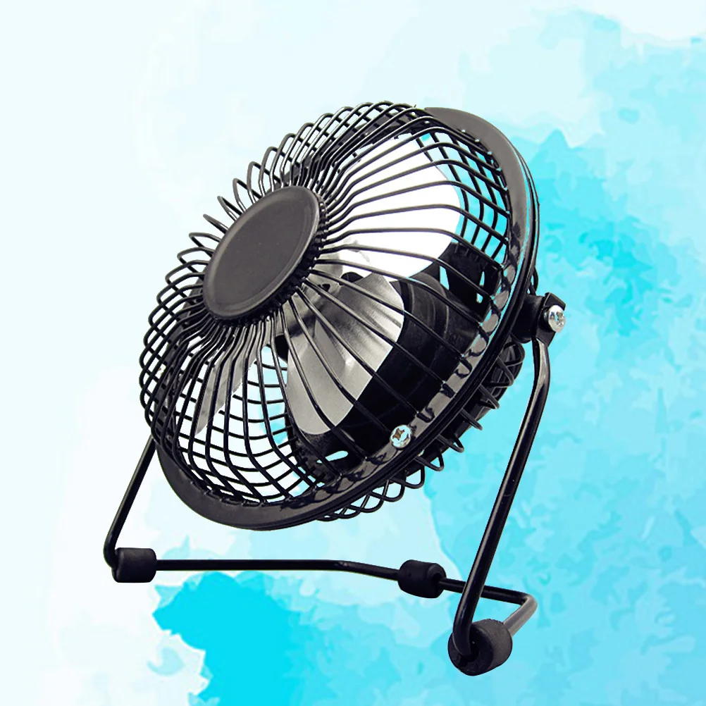 

USB Mini Table Fan 4'' Portable Metal Mesh Cover High Pressure Resistant Cooling Fan Adjustable Stand Quiet for Home Office