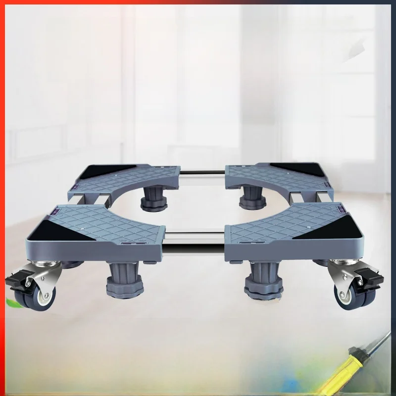 multi-functional-washing-machine-stand-heightened-brake-mobile-wheel-base-plastic-material-home-organization-tool-zhiboxin-brand