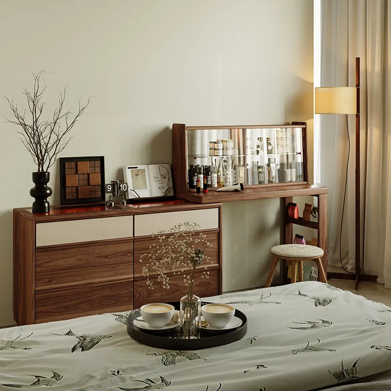 Drawers Glass Wood Vanity Lights Woman Minimalist Cabinet Makeup Dressing Table Bedroom Organizer Toaletka Bedroom Furniture