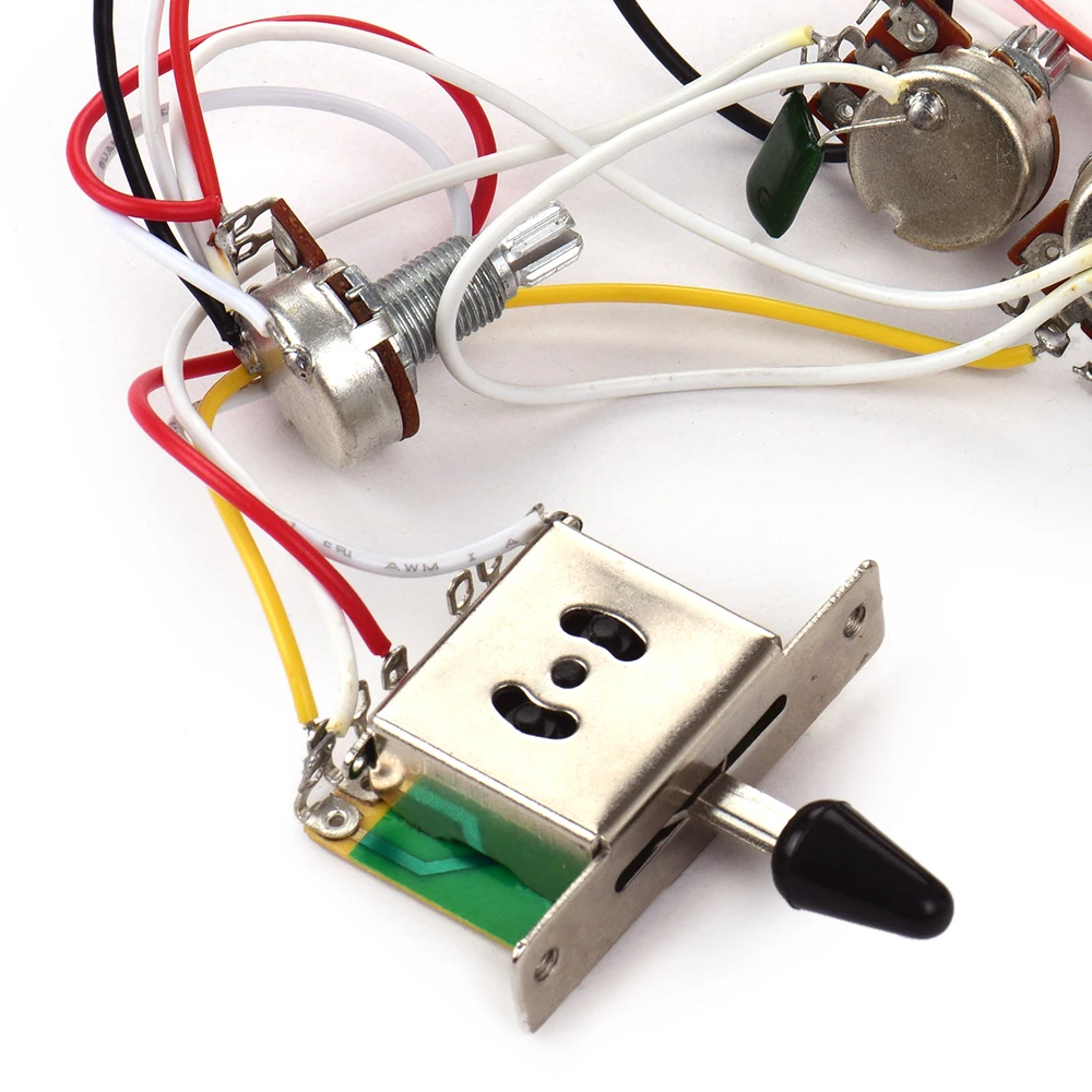 エレキギター配線ハーネスキット,1ボリューム,2トーン,1ジャック,500k, 5ウェイトグルスイッチ,Stratocasterギターとの交換