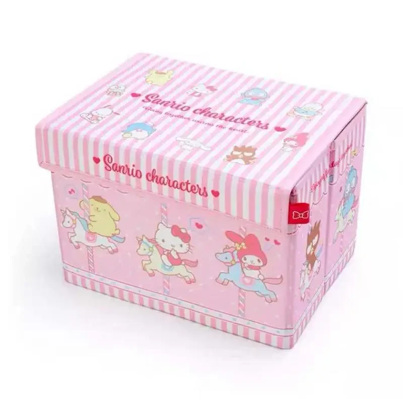 Anime Hello Kitty Aufbewahrungsbox Sanrios Flip Cover Desktop Kleinigkeiten Aufbewahrungsbox Büro Kawaii Cartoon Schlafzimmer Kleiderschrank faltbar