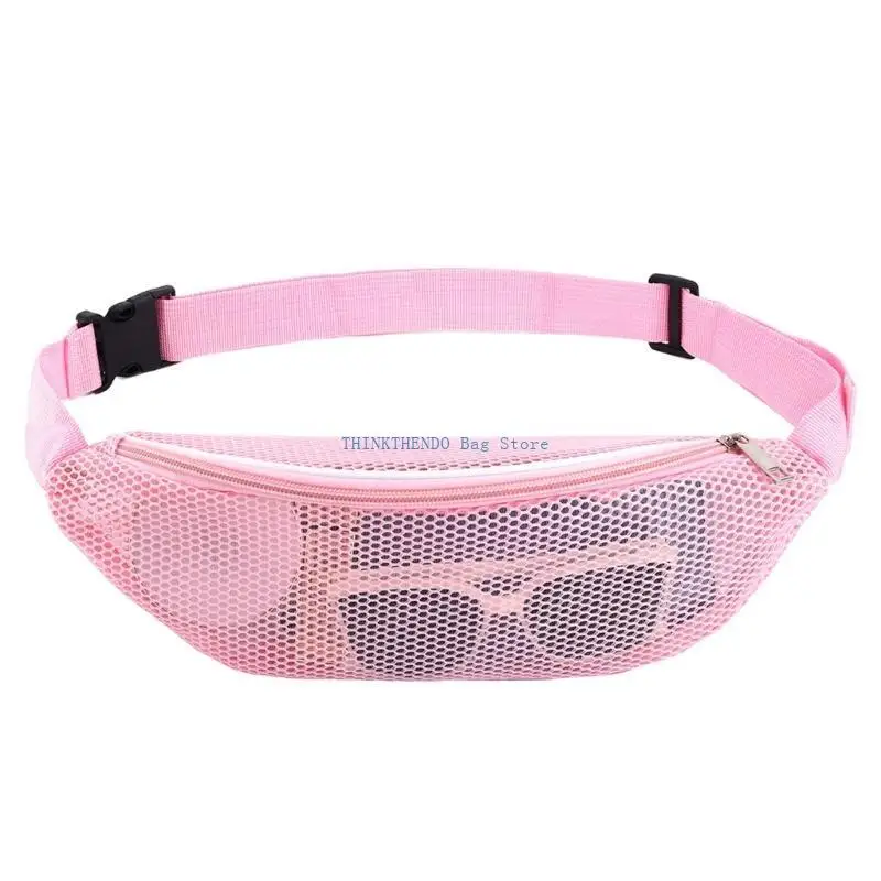 340D Mesh bolso Ver través del bolso Crossbody Mesh Packle Bolsa playa para sostener playa Toy Sand Toy Nating Accessors