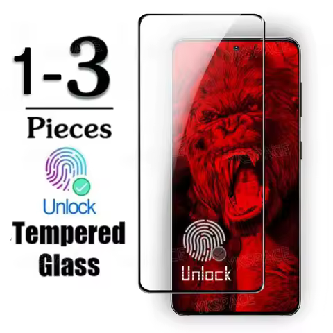 Fingerprint Unlock Full Glue 9H Tempered Glass For Samsung Galaxy S25 Edge S24 Ultra S21 S22 S23 Plus Note 20 Screen Protector