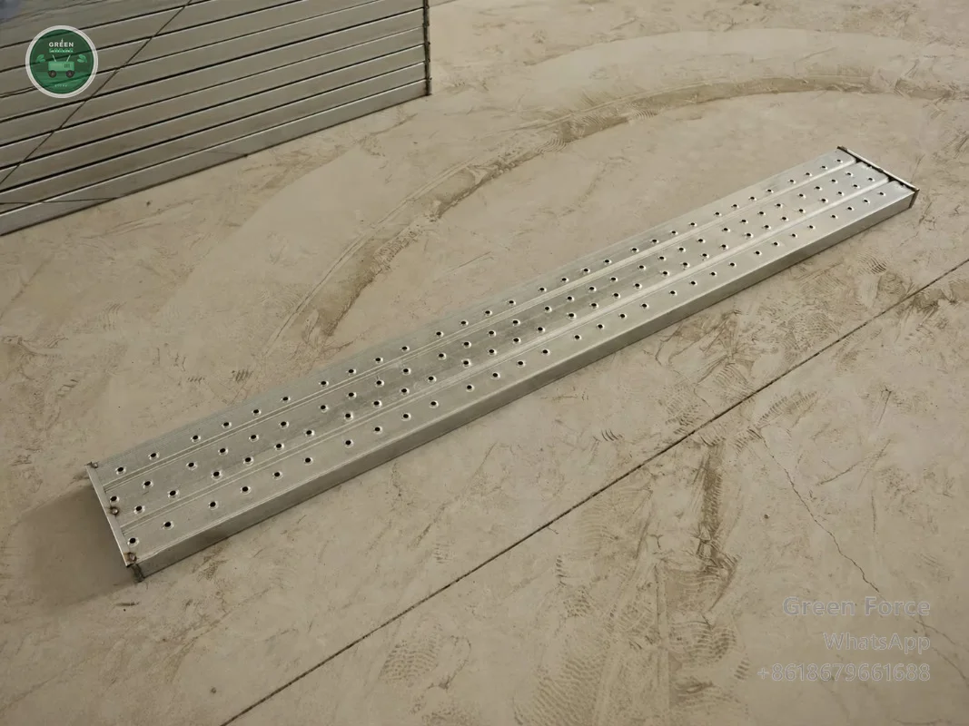 Pre-Galvanized Ribbed Perforated Scaffolding Plank - No-Hook Industrial Walkway