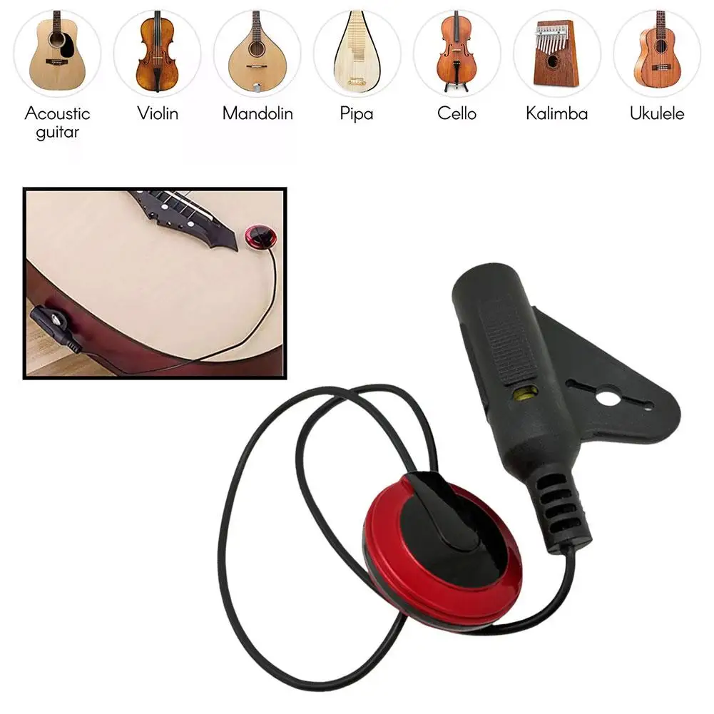 1pcs Portable Guitar Pickup Professional Piezo Contact Microphone Pickup Easy To Install For Violin Ukulel Guitar Accessori V3V8