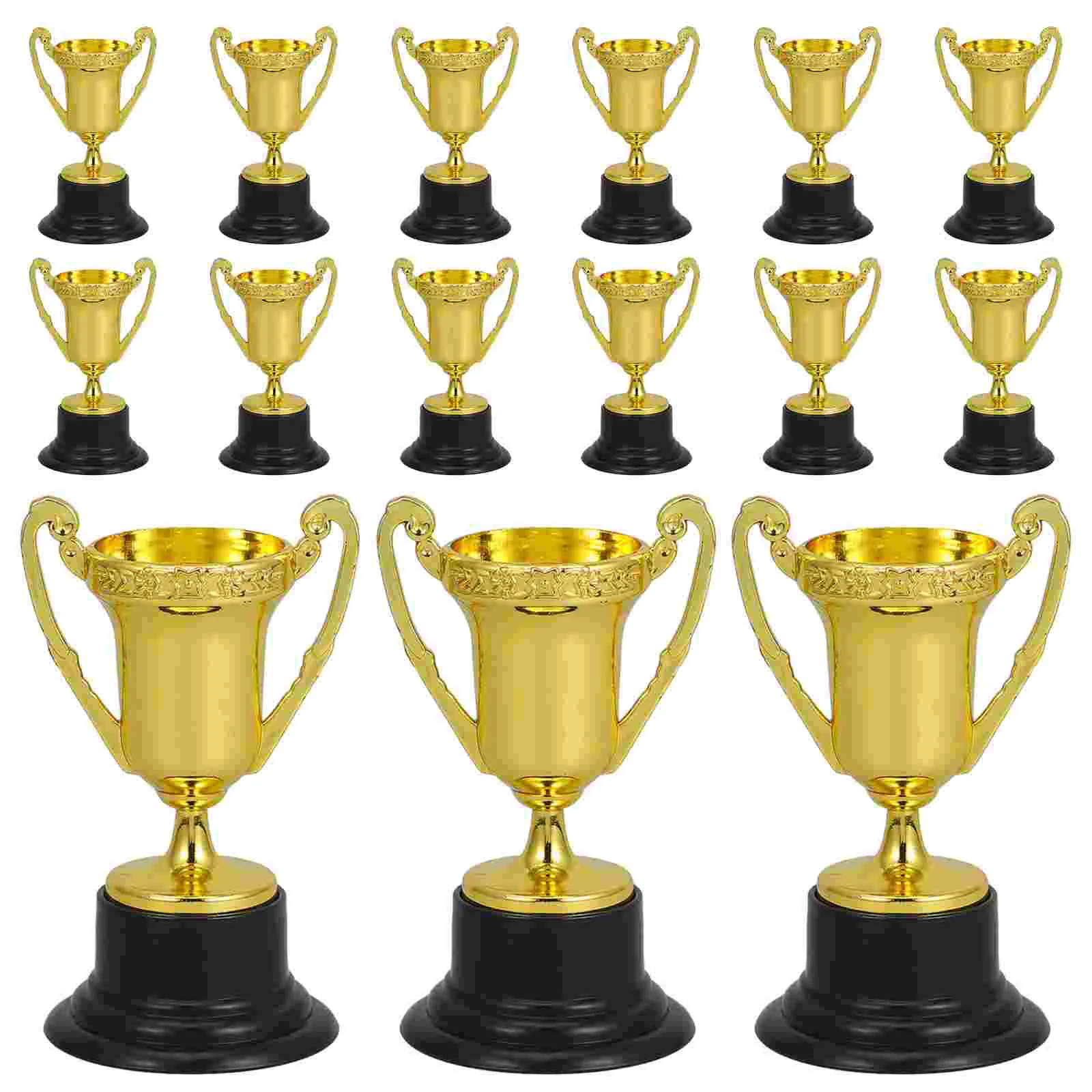 

25 Pcs Mini Trophy Toys for Kids Small Golden Reward Trophies Children Award Sports