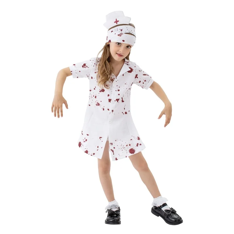 Zombie-Doktor-Kostüm für Jungen, gruseliger Langarm-Mantel, Masken-Set, Halloween-Anzieh-Outfits für Kinder