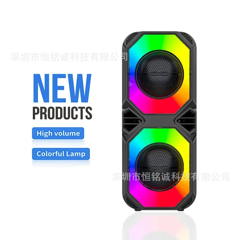 60 Вт двойной 4-дюймовый беспроводной RGB Bluetooth-динамик Открытый кадриль Аудио Караоке Partybox Красочный светодиодный светильник Сабвуфер Саундбар