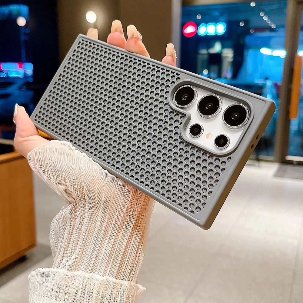 במקרה טלפון של פיזור חום של חומר טיטניום טבעי עבור גלקסיה Samsung s24 s23 s22 בתוספת כיסוי קשה בחזרה אולטרה shocky