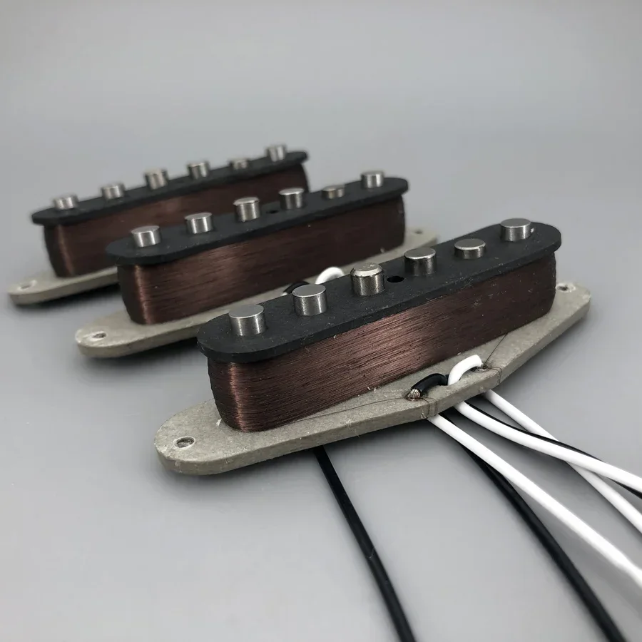 Pickups Single coil Vintage V70 SSS Handwound Alnico 5 Guitar Pickups Grey Bottom Plate