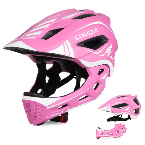Lixada-casco facial completo desmontable 2 en 1 para niños, casco de seguridad deportivo para bicicleta, equipo de protección, casco para niños, casco de ciclismo