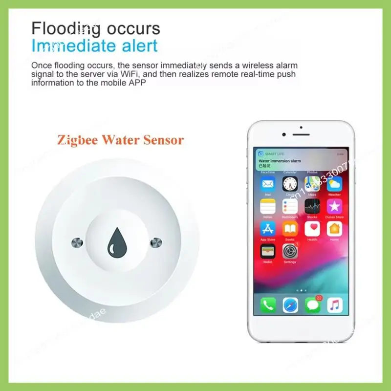 Y19A Overstromingslekdetector App Bewaking op afstand Zigbee Waterlekdetector met Zigbee Gateway