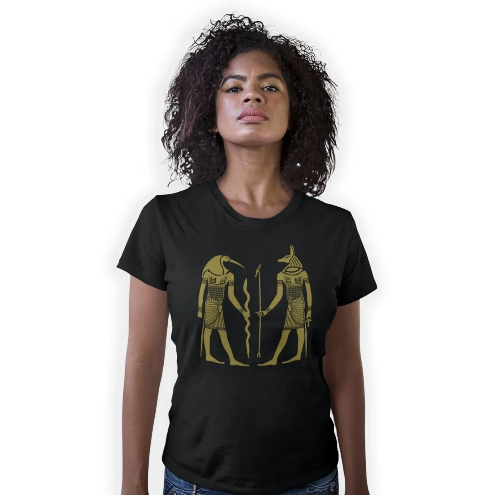 Ancient Egyptian Gods Thoth and Anubis TShirt Gift Size S5XL