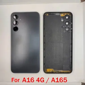 Bilashmart Samsung A16 4G A165 Back Battery Cover Rear Panel Door Middle Frame Housing Case With Camera Lens