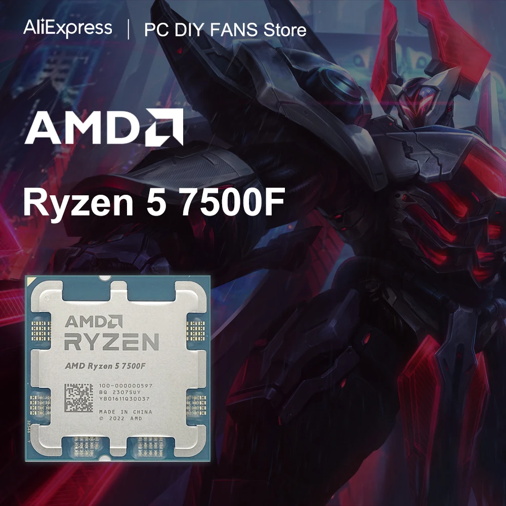 AMD Ryzen 5 7500F NEW R5 7500F 6-Core 12-Thread 3.7GHz CPU Processor 5NM L3=32M 100-000000597 DDR5 Socket AM5 but without cooler