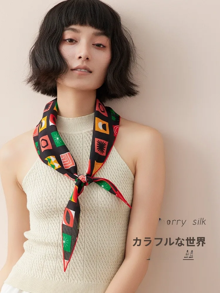 ngmei-カラフルワールド-00-桑絹三角スカーフ日焼け止めショール高品質ヘアバンド新-2025-夏のファッションアクセサリー