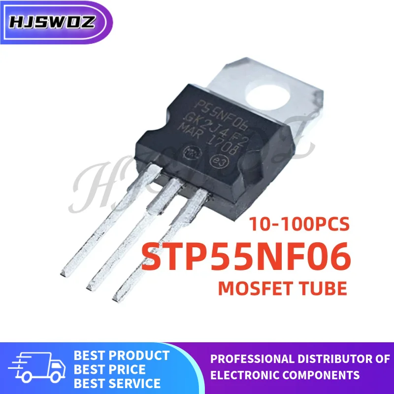 10-20-50-100Pcs New TO-220 STP55NF06 P55NF06 Inverter MOSFET Field effect tube