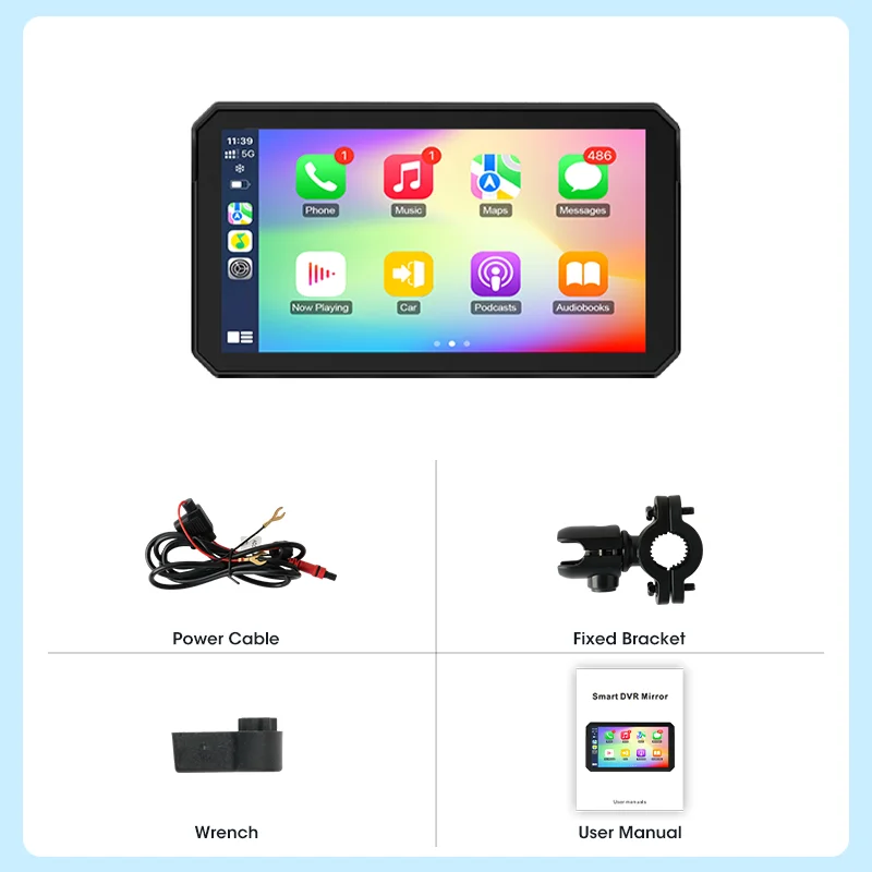 5/7 inch Draadloze Carplay Motorfietsen Navigatie GPS Android Auto 1080P/2K DVR Draagbare Moto Scherm IPX7 Waterdicht PhoneLink