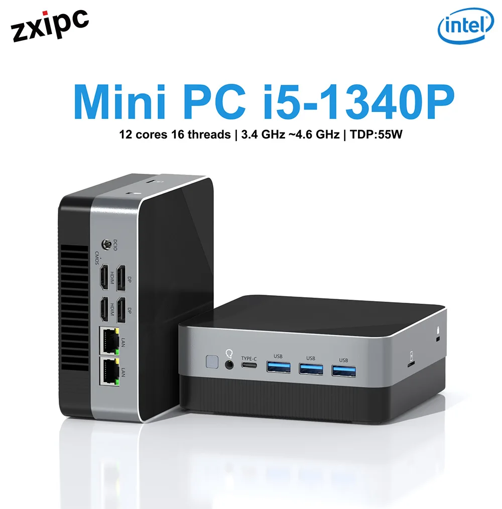 13e generatie Pocket Mini PC i5 1340P 2xDDR4 Tot 32 GB RAM SSD WIFI6 Windows 11 NUC Mini Gaming PC Draagbare computer Vier schermen