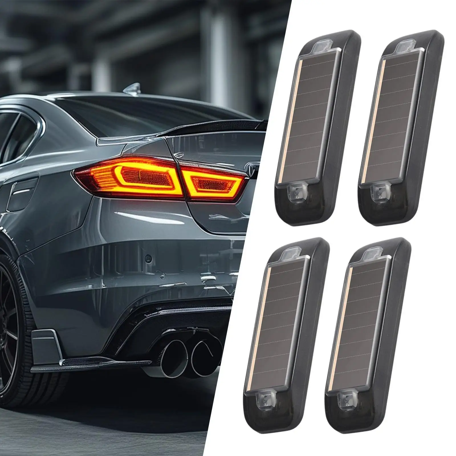 

Mini Solar Emergency Strobe Light 5.3x1.6cm Waterproof Car Flashing Light for Car SUV Truck Simple Assembly Multifunctional