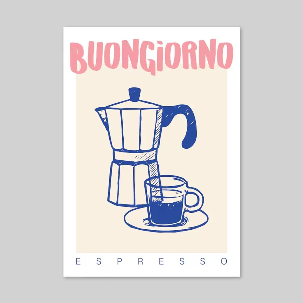 Modern Coffee Espresso Wall Art Prints Trendy Retro Vintage Chic  Canvas Painting Poster Picture For Office Kitchen Home Decor