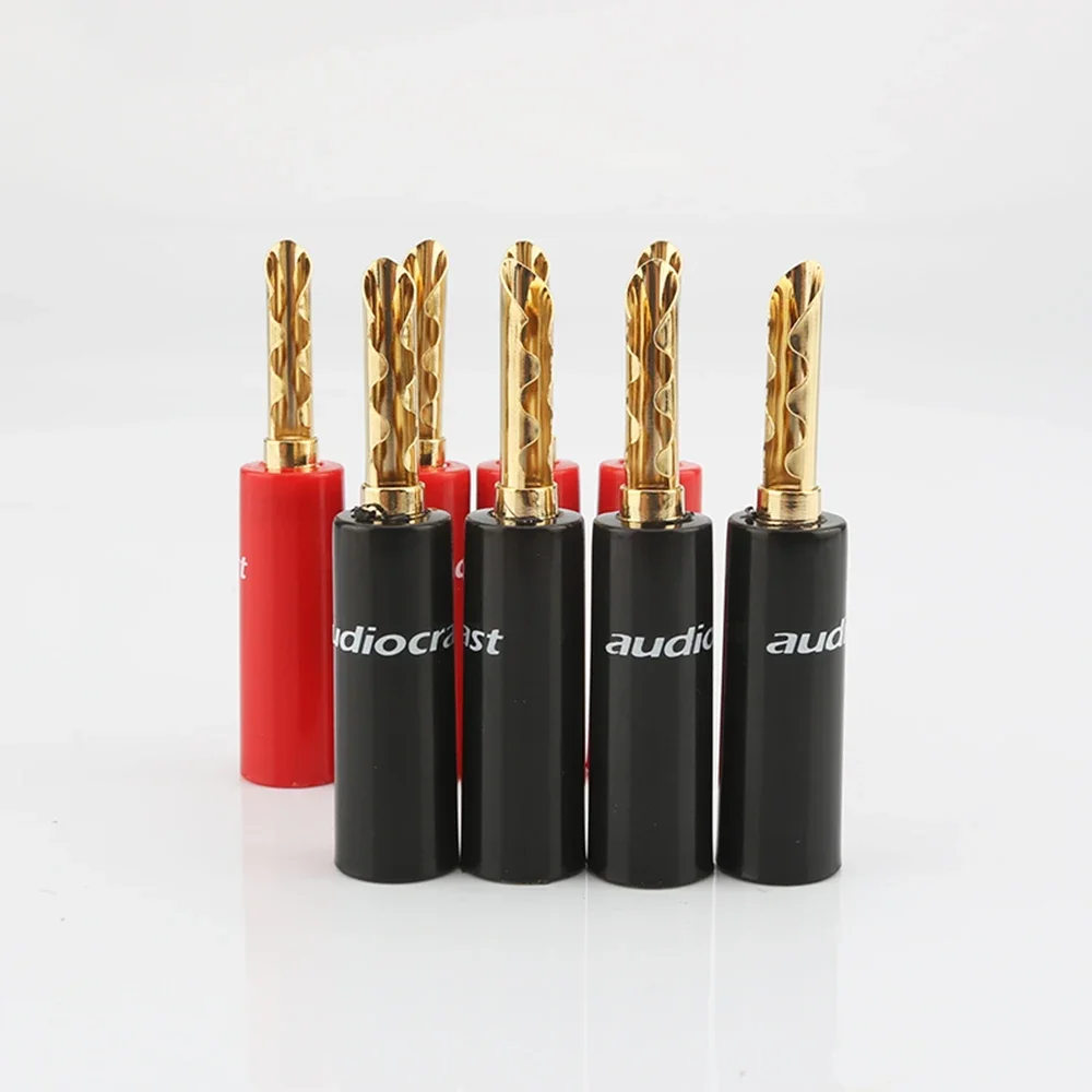 

4pcs Audiocrast 24k gold plated BFA 4mm Banana Plug Z type banana Connector