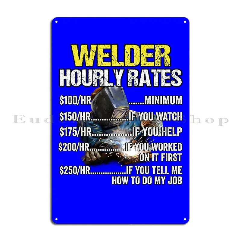 Welder Occupation Welder Hourly Rates Metal Sign Designer Cinema Wall Decor Wall Decor Cinema Tin Sign Poster