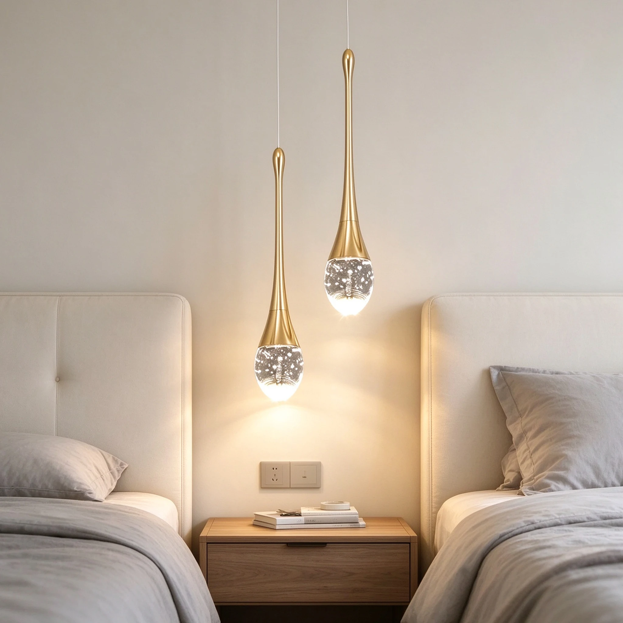 Modern Crystal Pendant Light Luxury Bubble Hanging Lamp Kitchen Island Dining Living Room Bedroom Foyer Bar Cafe Home Decor